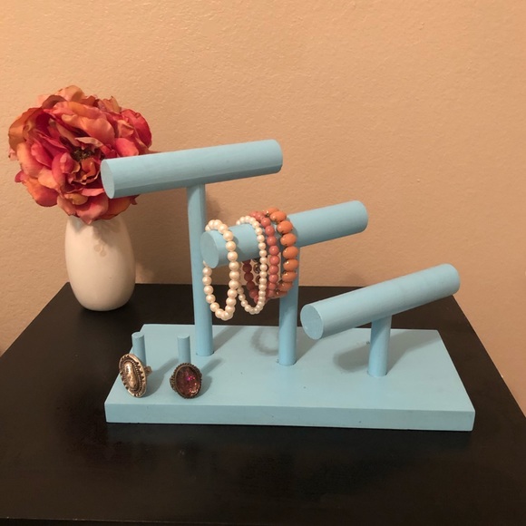 unbranded Other - Sky Blue Wooden Jewelry Stand